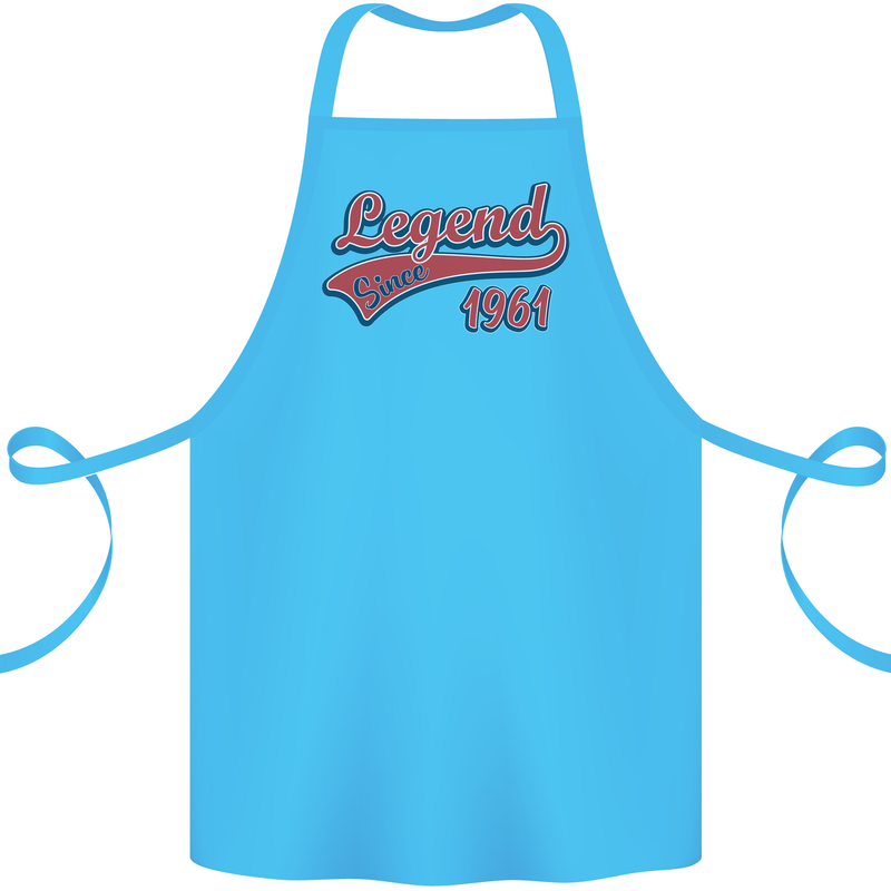Legend Since 62nd Birthday 1961 Cotton Apron 100% Organic Turquoise