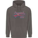 Legend Since 62nd Birthday 1961 Mens 80% Cotton Hoodie Charcoal