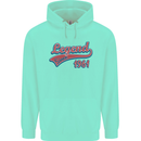 Legend Since 62nd Birthday 1961 Mens 80% Cotton Hoodie Peppermint