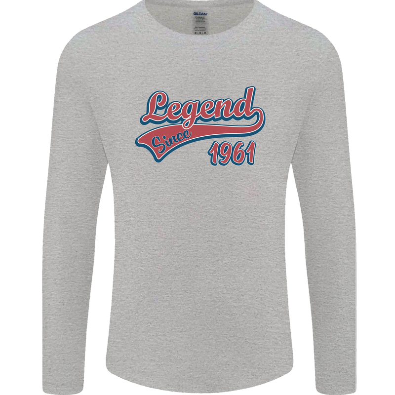 Legend Since 62nd Birthday 1961 Mens Long Sleeve T-Shirt Sports Grey