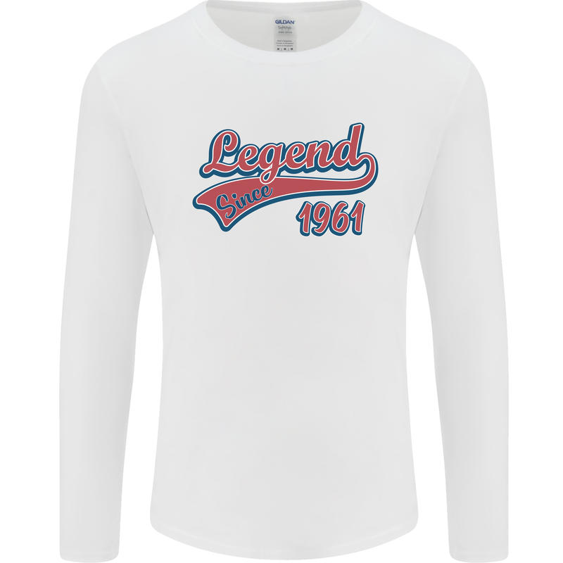 Legend Since 62nd Birthday 1961 Mens Long Sleeve T-Shirt White