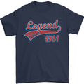 Legend Since 62nd Birthday 1961 Mens T-Shirt 100% Cotton Navy Blue