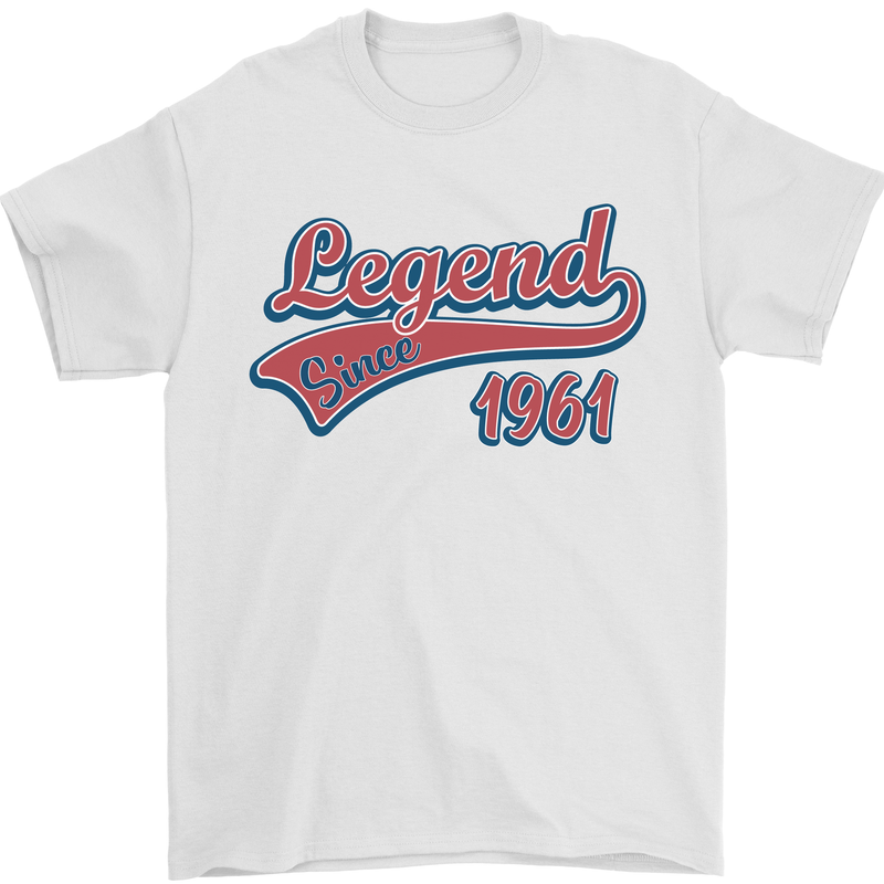 Legend Since 62nd Birthday 1961 Mens T-Shirt 100% Cotton White