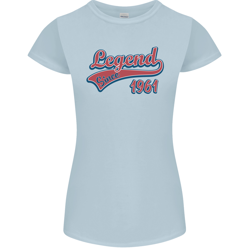 Legend Since 62nd Birthday 1961 Womens Petite Cut T-Shirt Light Blue