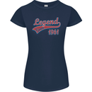 Legend Since 62nd Birthday 1961 Womens Petite Cut T-Shirt Navy Blue