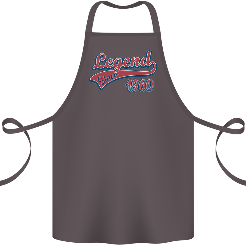 Legend Since 63rd Birthday 1960 Cotton Apron 100% Organic Dark Grey