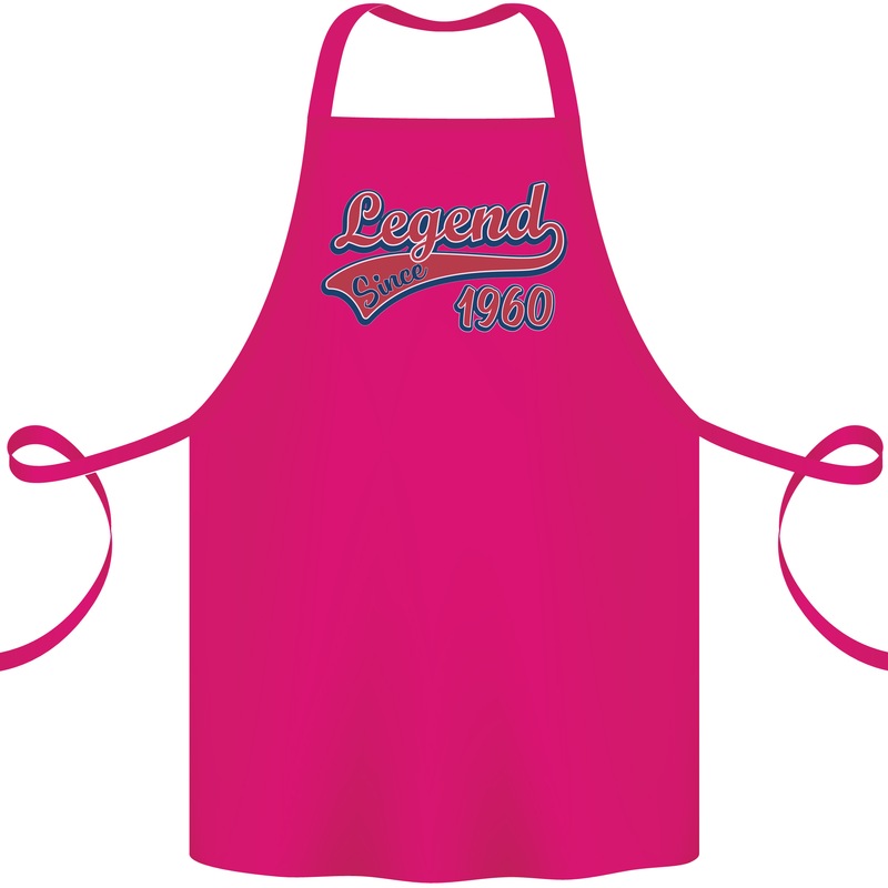 Legend Since 63rd Birthday 1960 Cotton Apron 100% Organic Pink