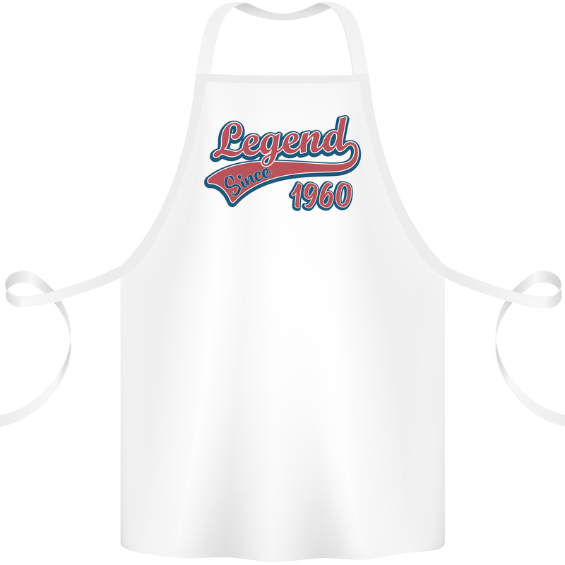 Legend Since 63rd Birthday 1960 Cotton Apron 100% Organic White