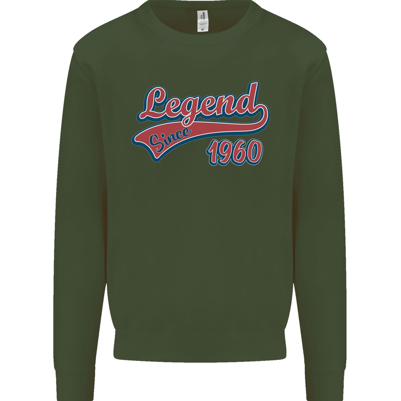 Legend Since 63rd Birthday 1960 Mens Sweatshirt Jumper Forest Green