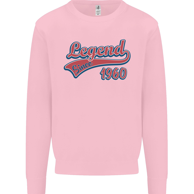 Legend Since 63rd Birthday 1960 Mens Sweatshirt Jumper Light Pink