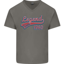 Legend Since 63rd Birthday 1960 Mens V-Neck Cotton T-Shirt Charcoal