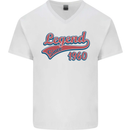Legend Since 63rd Birthday 1960 Mens V-Neck Cotton T-Shirt White