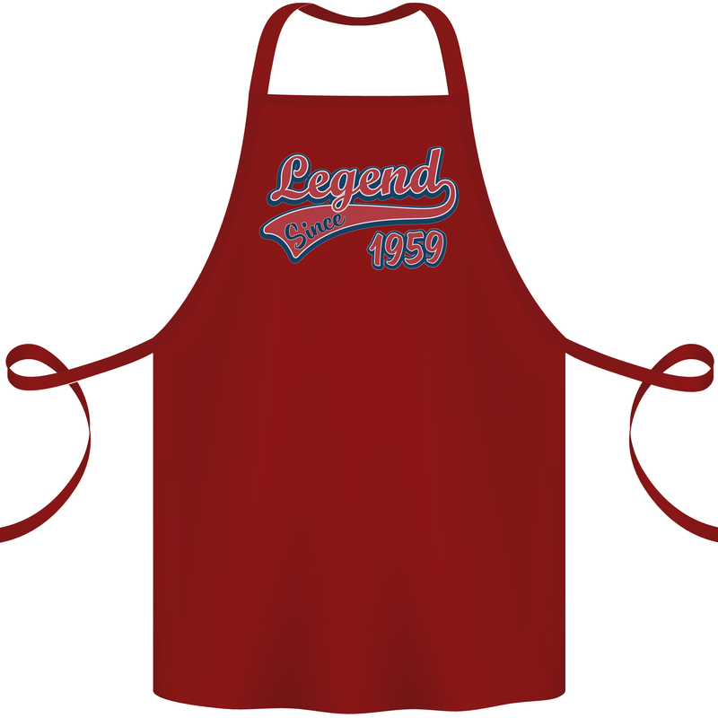 Legend Since 64th Birthday 1959 Cotton Apron 100% Organic Maroon