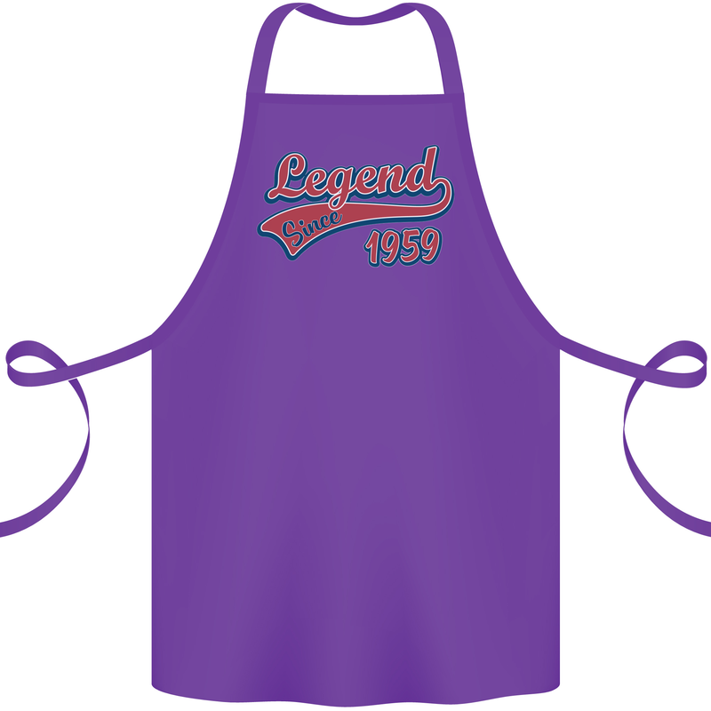 Legend Since 64th Birthday 1959 Cotton Apron 100% Organic Purple