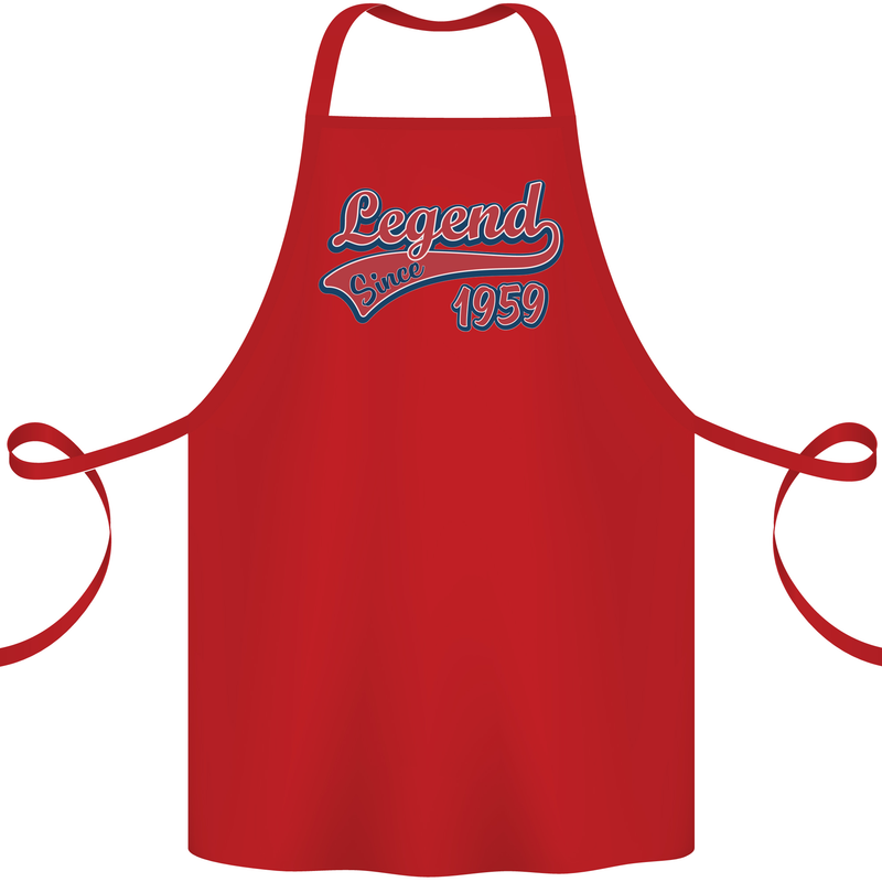 Legend Since 64th Birthday 1959 Cotton Apron 100% Organic Red