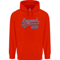 Legend Since 64th Birthday 1959 Mens 80% Cotton Hoodie Bright Red