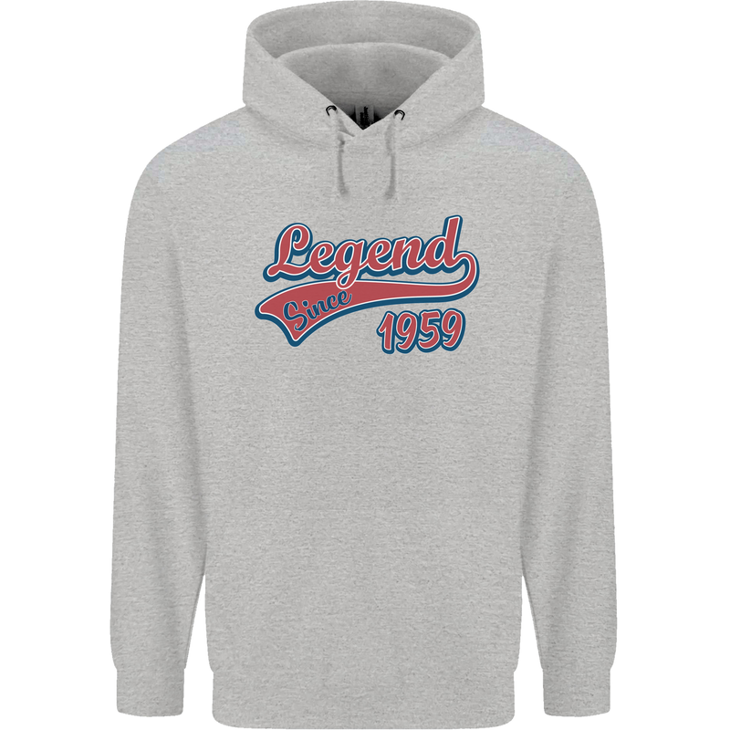 Legend Since 64th Birthday 1959 Mens 80% Cotton Hoodie Sports Grey