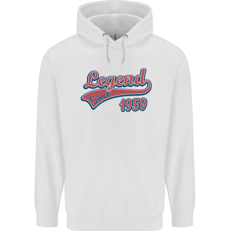 Legend Since 64th Birthday 1959 Mens 80% Cotton Hoodie White