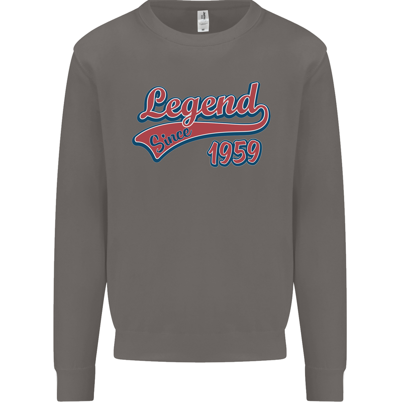 Legend Since 64th Birthday 1959 Mens Sweatshirt Jumper Charcoal
