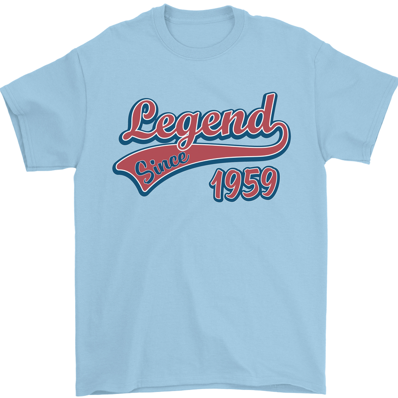 Legend Since 64th Birthday 1959 Mens T-Shirt 100% Cotton Light Blue