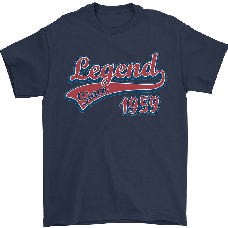 Legend Since 64th Birthday 1959 Mens T-Shirt 100% Cotton Navy Blue