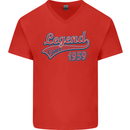 Legend Since 64th Birthday 1959 Mens V-Neck Cotton T-Shirt Red