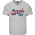 Legend Since 64th Birthday 1959 Mens V-Neck Cotton T-Shirt Sports Grey