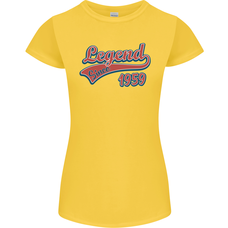 Legend Since 64th Birthday 1959 Womens Petite Cut T-Shirt Yellow