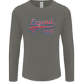 Legend Since 65th Birthday 1958 Mens Long Sleeve T-Shirt Charcoal