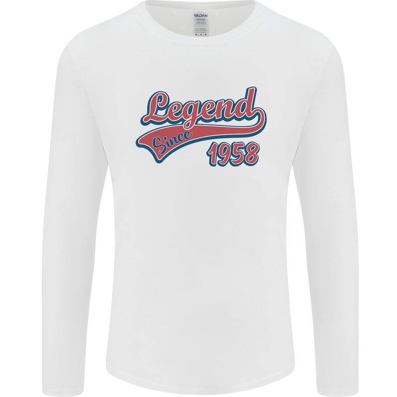 Legend Since 65th Birthday 1958 Mens Long Sleeve T-Shirt White