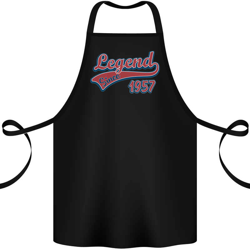 Legend Since 66th Birthday 1957 Cotton Apron 100% Organic Black