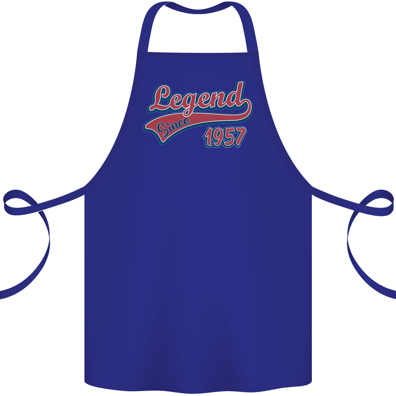 Legend Since 66th Birthday 1957 Cotton Apron 100% Organic Royal Blue