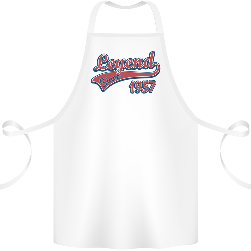 Legend Since 66th Birthday 1957 Cotton Apron 100% Organic White