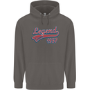 Legend Since 66th Birthday 1957 Mens 80% Cotton Hoodie Charcoal