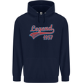 Legend Since 66th Birthday 1957 Mens 80% Cotton Hoodie Navy Blue