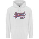 Legend Since 66th Birthday 1957 Mens 80% Cotton Hoodie White