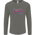 Legend Since 66th Birthday 1957 Mens Long Sleeve T-Shirt Charcoal