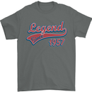Legend Since 66th Birthday 1957 Mens T-Shirt 100% Cotton Charcoal