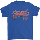 Legend Since 66th Birthday 1957 Mens T-Shirt 100% Cotton Royal Blue