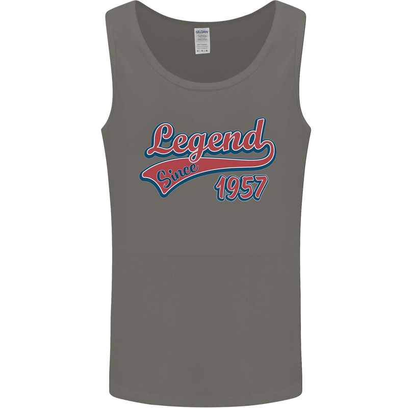 Legend Since 66th Birthday 1957 Mens Vest Tank Top Charcoal