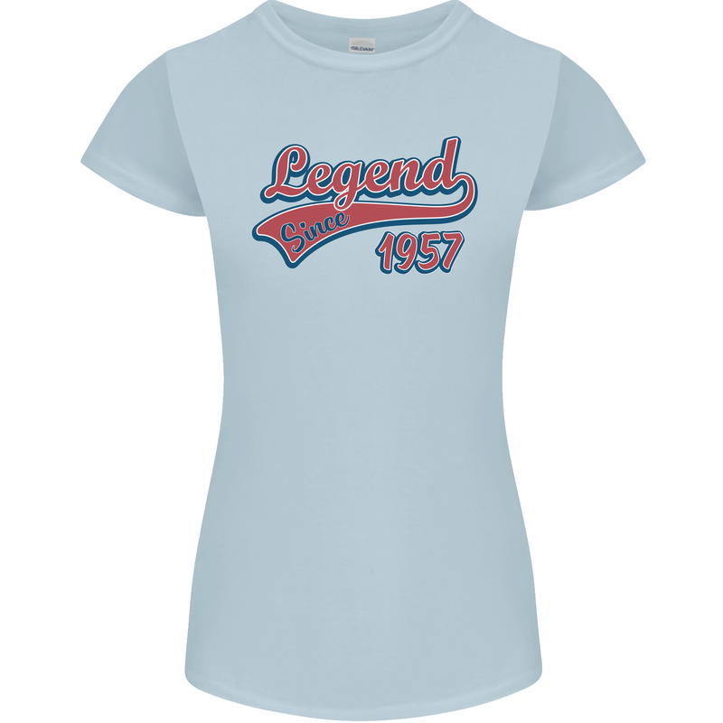 Legend Since 66th Birthday 1957 Womens Petite Cut T-Shirt Light Blue
