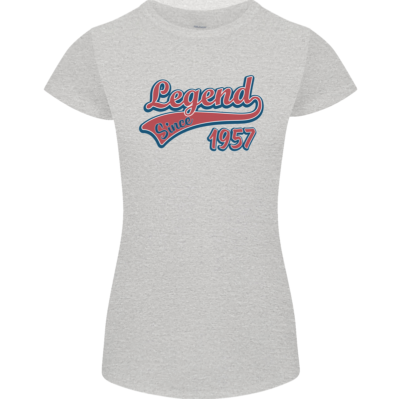 Legend Since 66th Birthday 1957 Womens Petite Cut T-Shirt Sports Grey