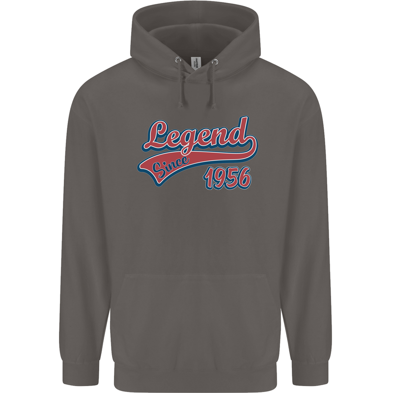 Legend Since 67th Birthday 1956 Mens 80% Cotton Hoodie Charcoal
