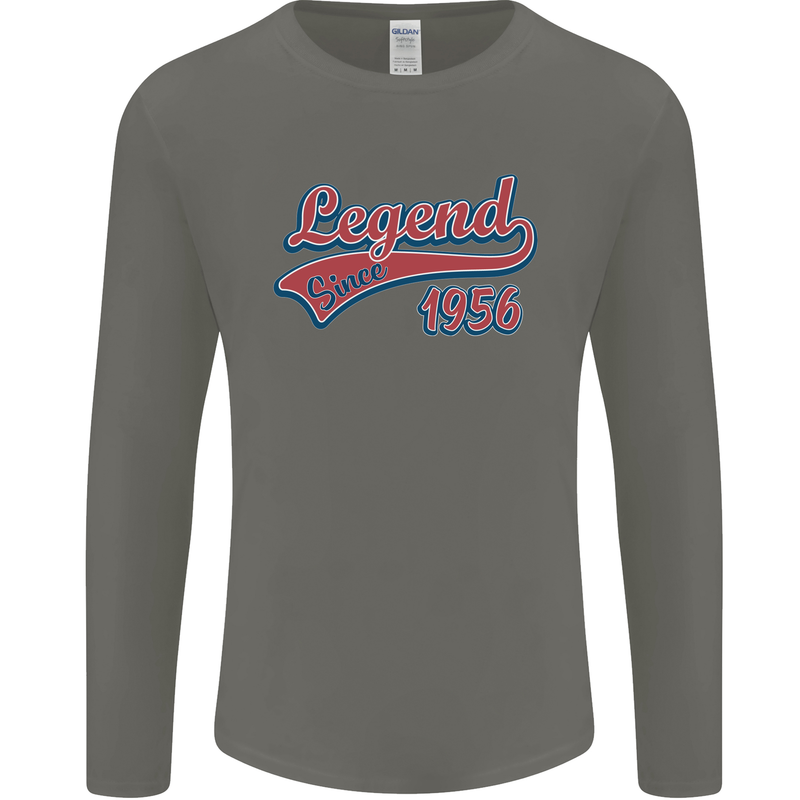 Legend Since 67th Birthday 1956 Mens Long Sleeve T-Shirt Charcoal