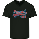 Legend Since 67th Birthday 1956 Mens V-Neck Cotton T-Shirt Black