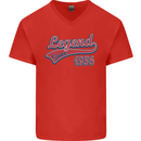 Legend Since 67th Birthday 1956 Mens V-Neck Cotton T-Shirt Red
