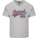 Legend Since 67th Birthday 1956 Mens V-Neck Cotton T-Shirt Sports Grey