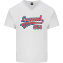 Legend Since 67th Birthday 1956 Mens V-Neck Cotton T-Shirt White