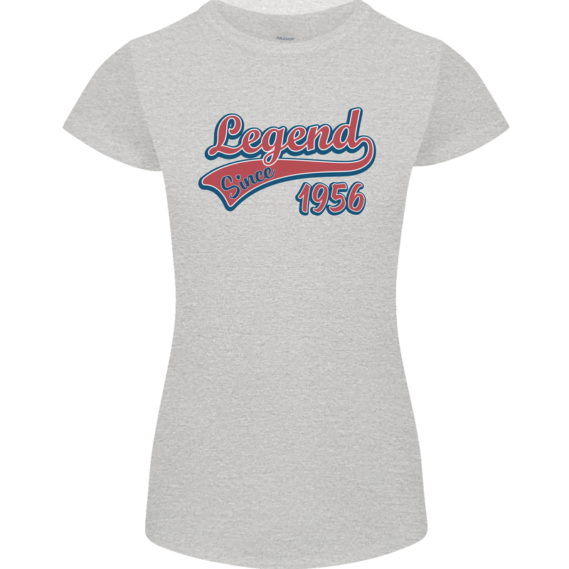 Legend Since 67th Birthday 1956 Womens Petite Cut T-Shirt Sports Grey