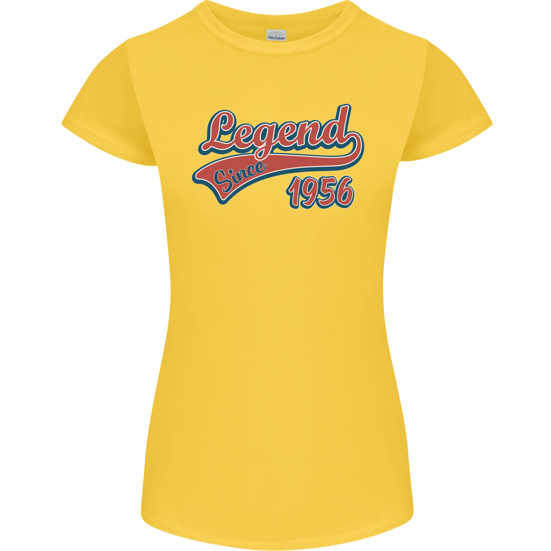 Legend Since 67th Birthday 1956 Womens Petite Cut T-Shirt Yellow